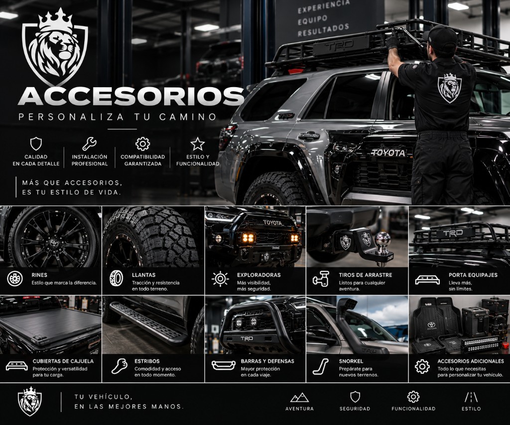 Catálogo de accesorios para personalizar tu vehículo